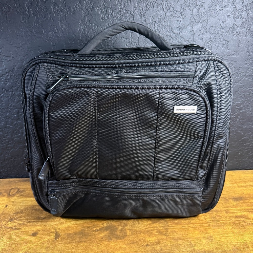 Brenthaven Expandable Laptop Briefcase Black Ballistic Nylon Bag Unisex One Size